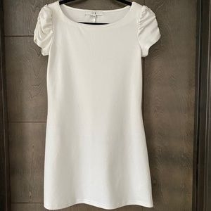 White Cap Sleeve Sweater Dress